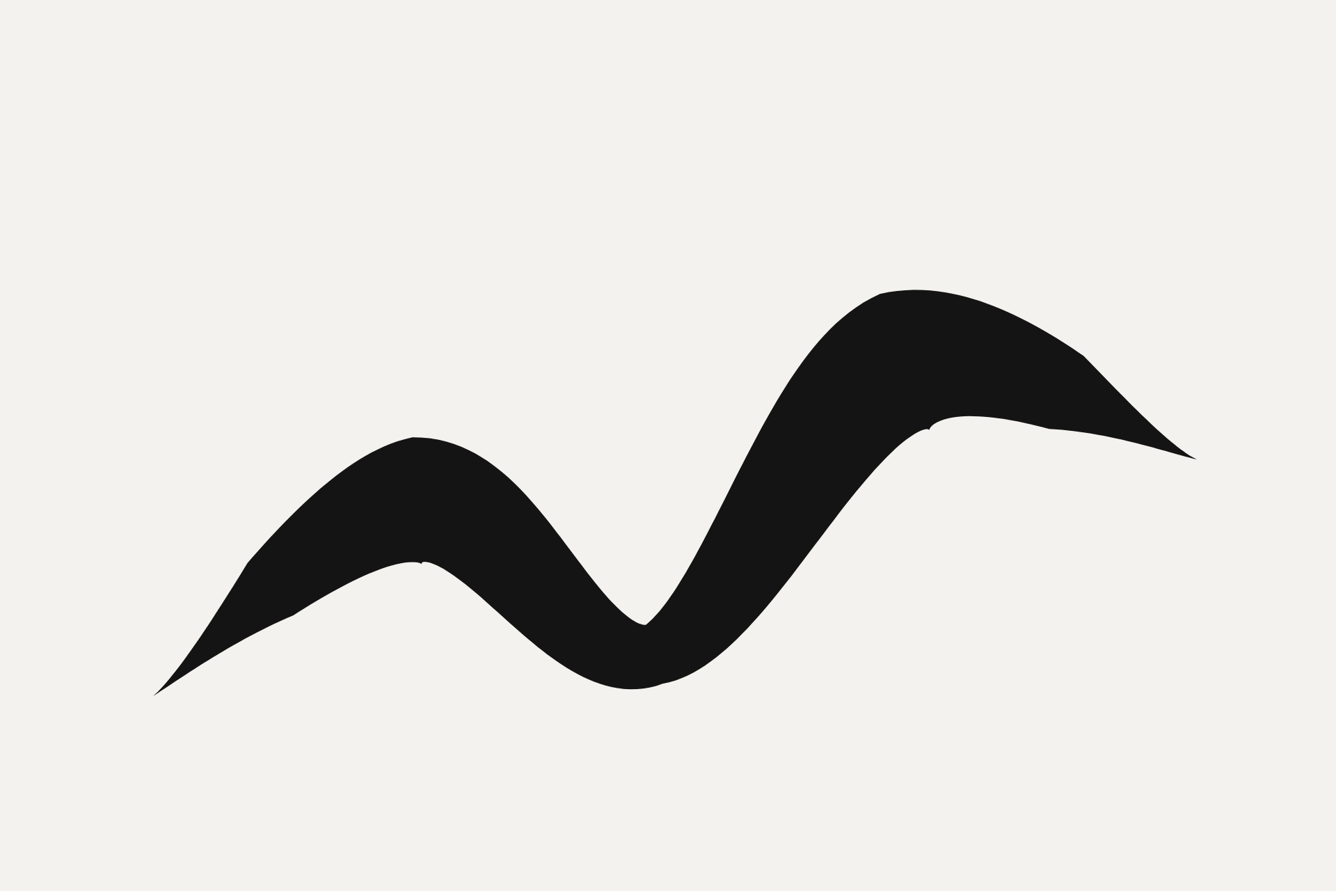 One authored gesture cut at its arc-length centre, 0 percent of its length removed.