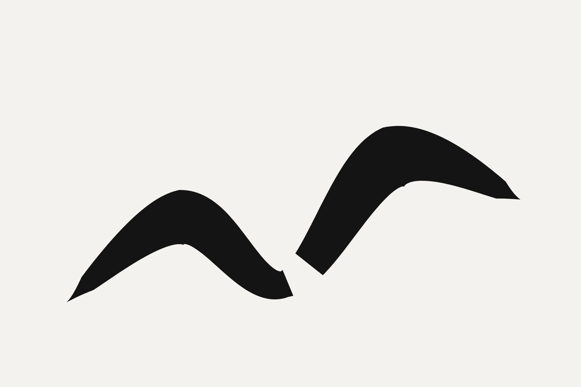 One authored gesture cut at its arc-length centre, 5 percent of its length removed.