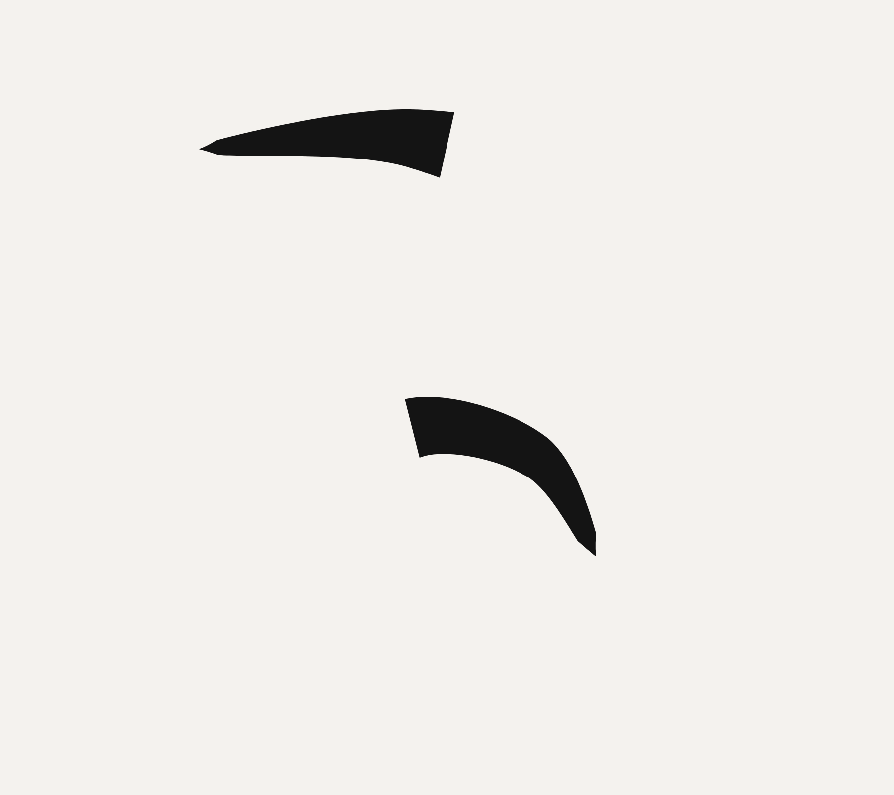 A near-closed hairpin loop cut at its arc-length centre, 70 percent of its length removed.
