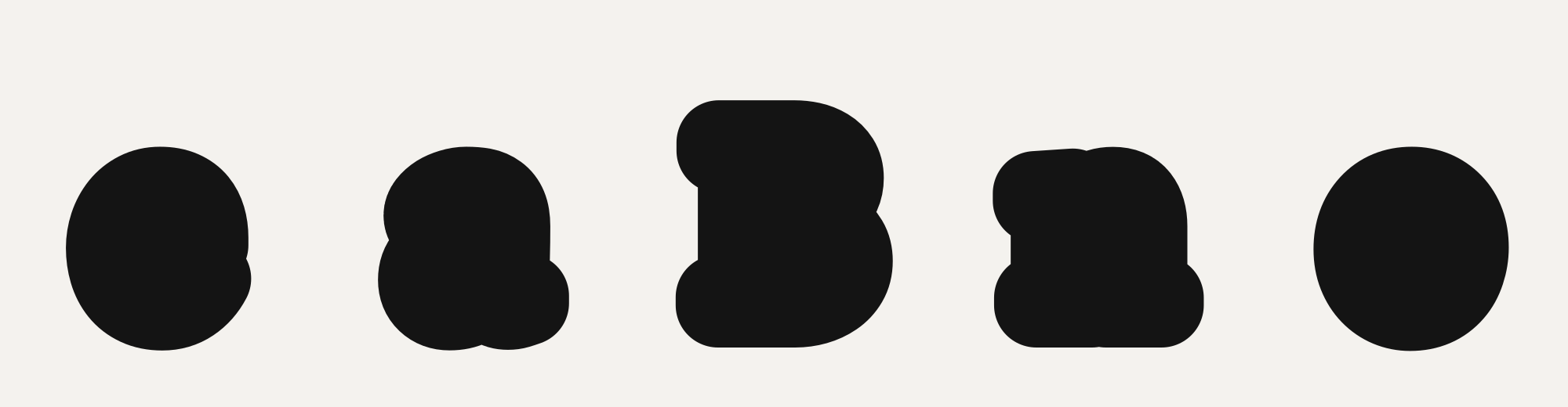 Five letterforms, stroke 54 of the sweep.