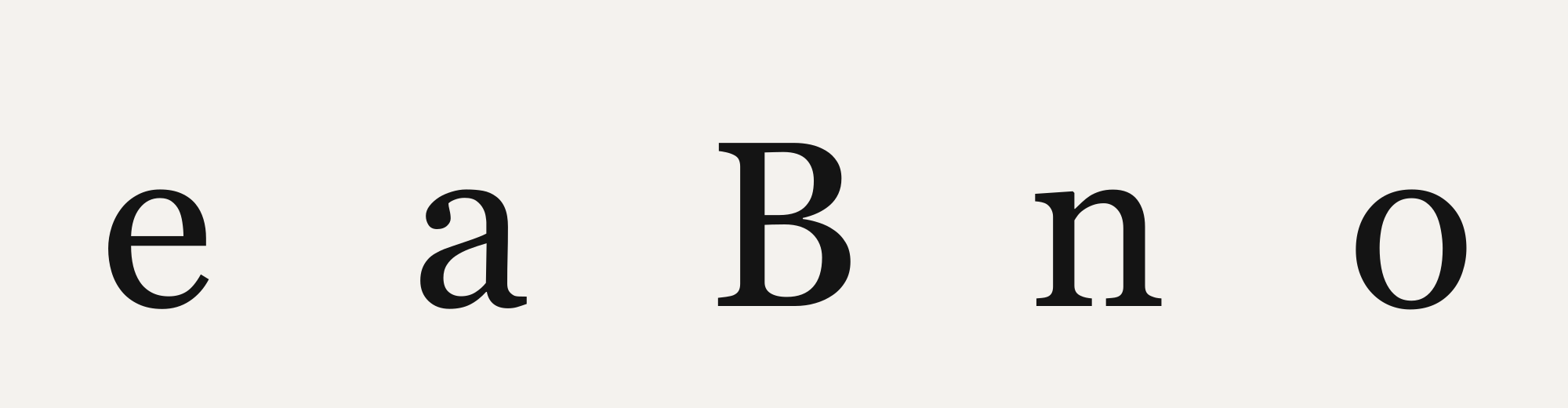 Five letterforms, stroke 0 of the sweep.