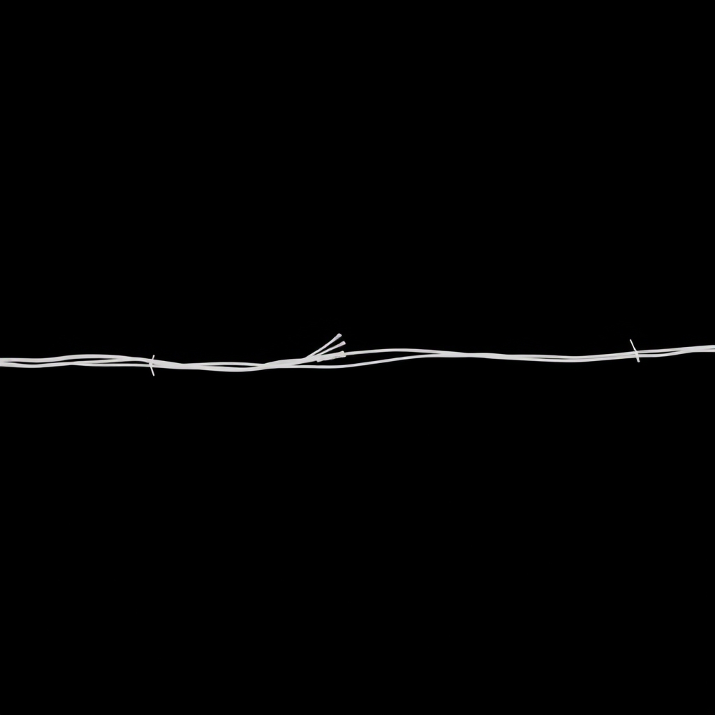 A black background with a white wire.