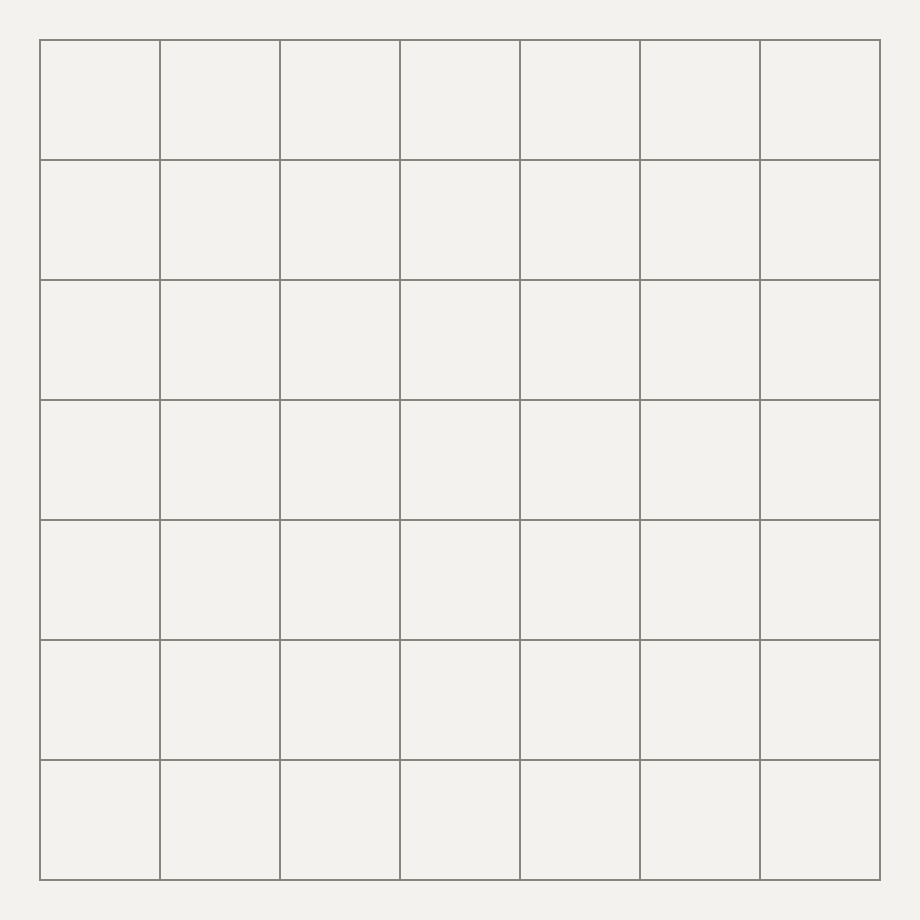 A 7 by 7 grid of black and white cells at 0% nominal density.