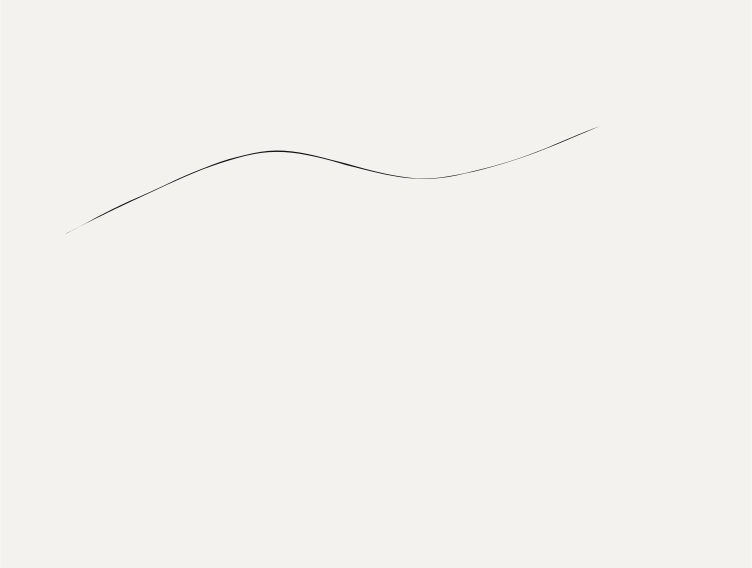 A single thin curved line arcing gently across an
otherwise empty pale frame.