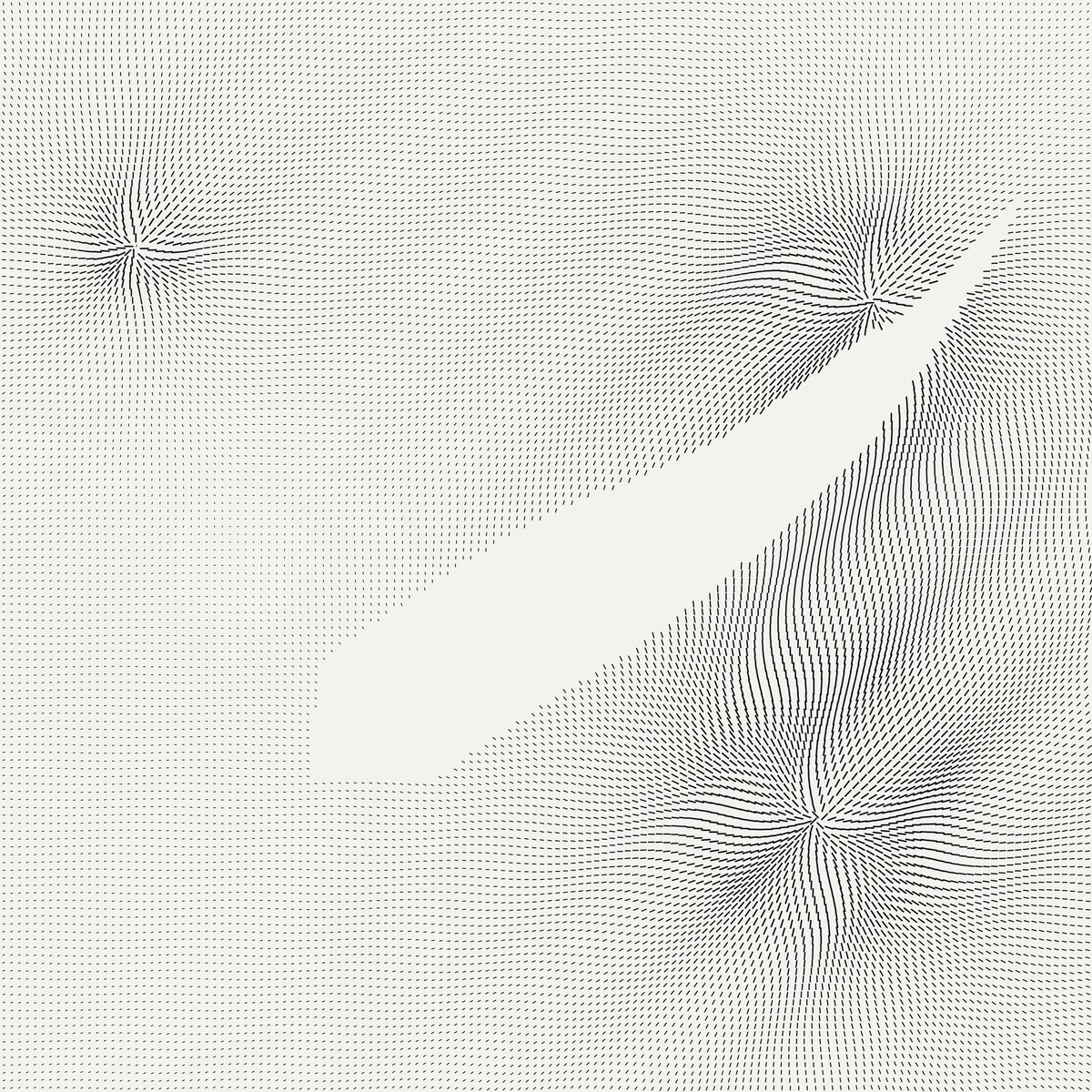 The same composition with the cut's edges hard:
the surrounding marks continue as if nothing had been removed.