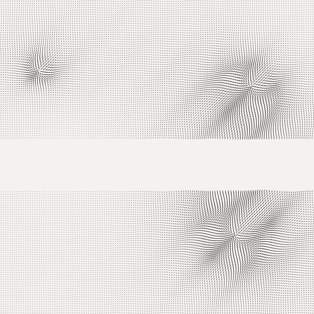 The same field with a straight horizontal band of marks removed across its full width.