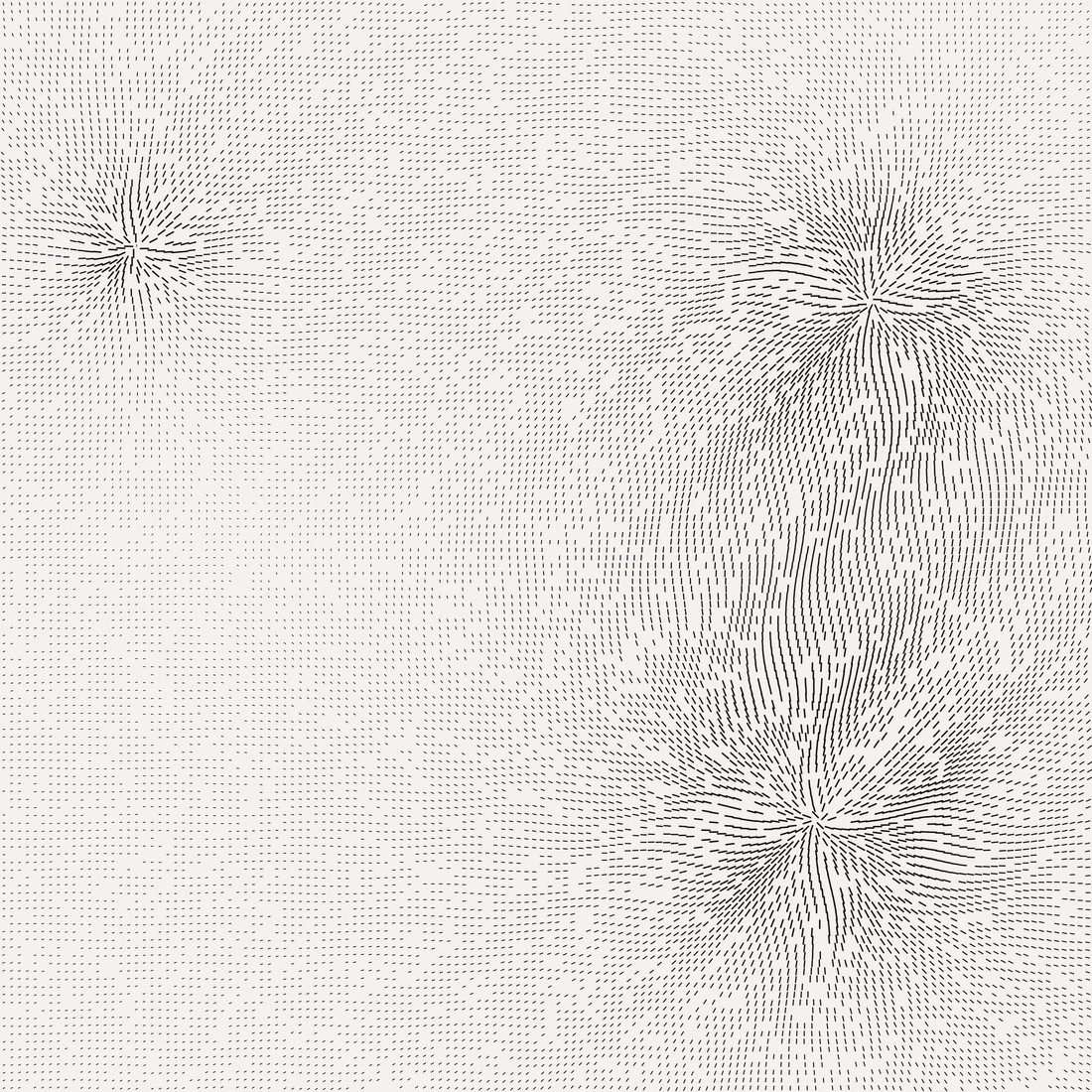 The same field with marks deleted at random across the whole surface, giving an eroded, grainy texture.