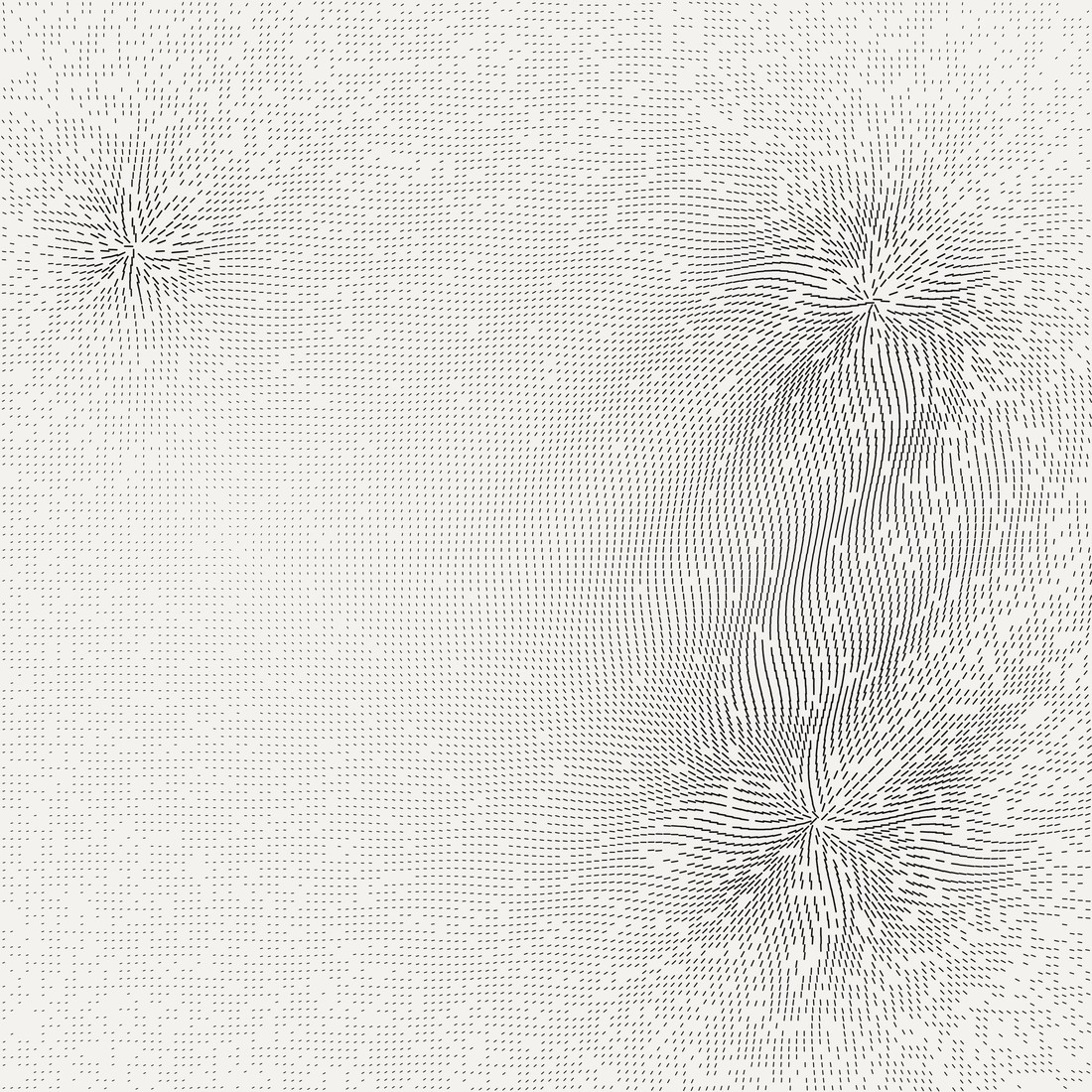 The field with marks thinned smoothly toward the edges, no visible break anywhere.