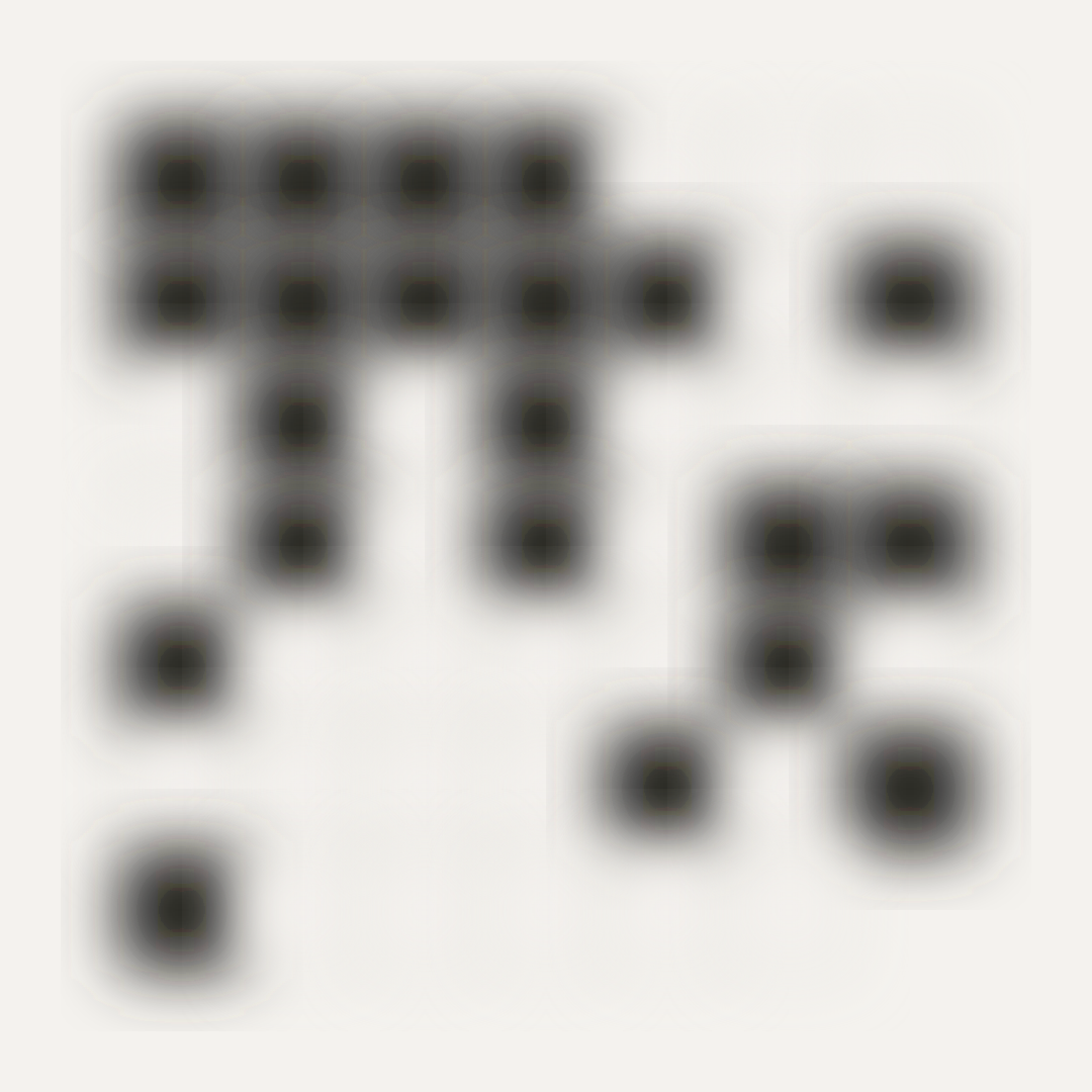 The same 7 by 7 grid of black and white cells, Gaussian-blurred with a standard deviation of 16 pixels.