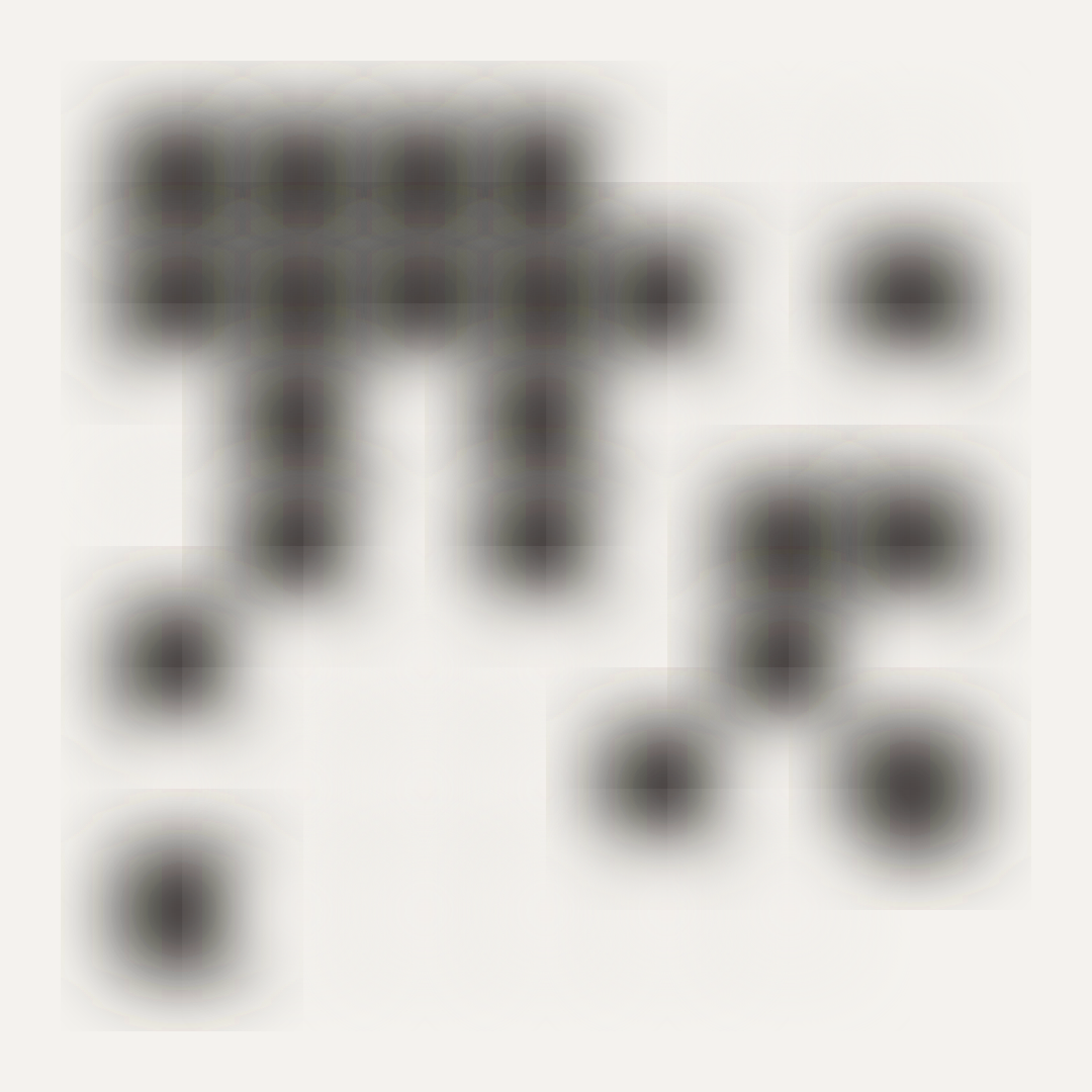 The same 7 by 7 grid of black and white cells, Gaussian-blurred with a standard deviation of 20 pixels.